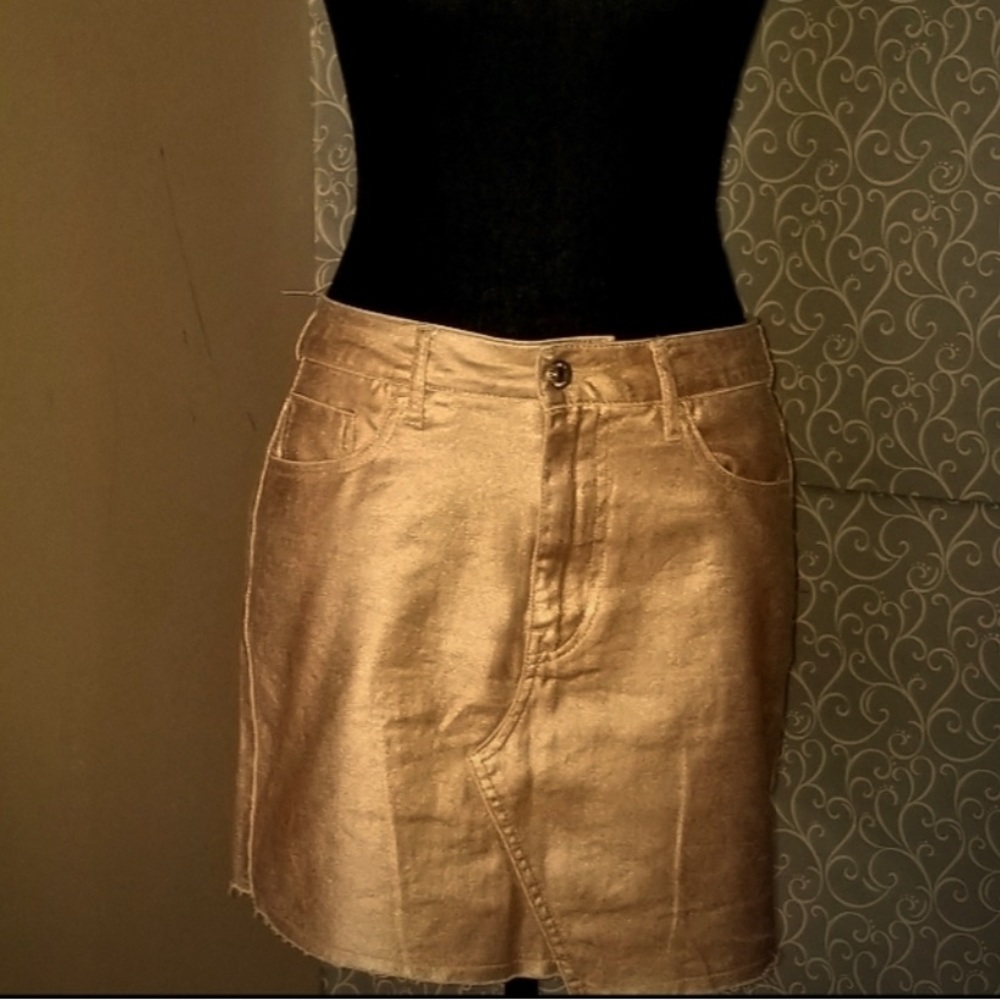 Forever21 Rose-Gold Denim Skirt